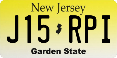 NJ license plate J15RPI