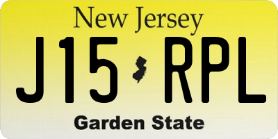 NJ license plate J15RPL