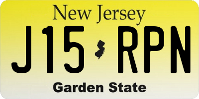 NJ license plate J15RPN