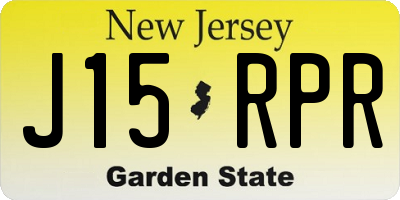 NJ license plate J15RPR