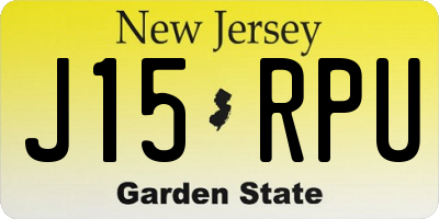 NJ license plate J15RPU