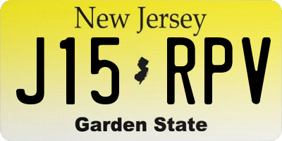 NJ license plate J15RPV