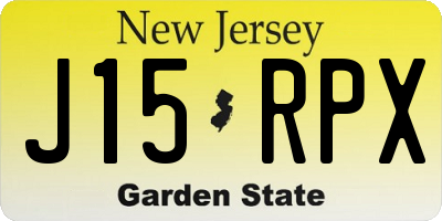 NJ license plate J15RPX