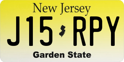 NJ license plate J15RPY