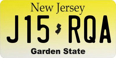 NJ license plate J15RQA