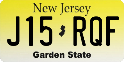 NJ license plate J15RQF