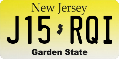 NJ license plate J15RQI