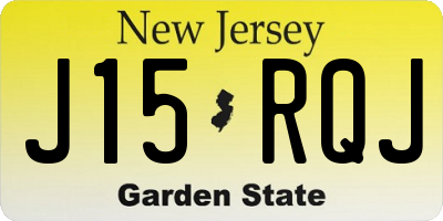 NJ license plate J15RQJ