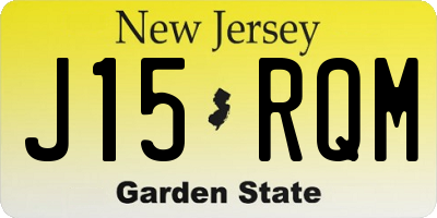 NJ license plate J15RQM