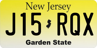 NJ license plate J15RQX