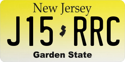 NJ license plate J15RRC