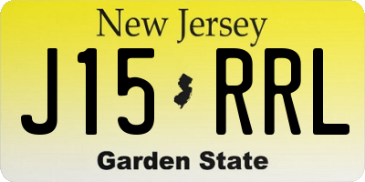 NJ license plate J15RRL