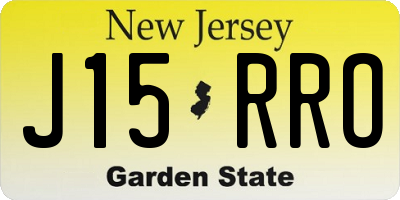 NJ license plate J15RRO
