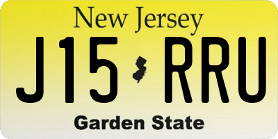 NJ license plate J15RRU