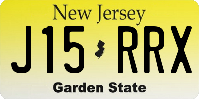 NJ license plate J15RRX