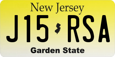 NJ license plate J15RSA