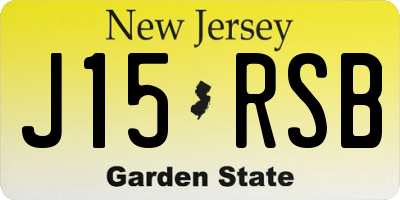 NJ license plate J15RSB