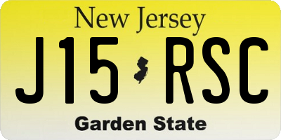 NJ license plate J15RSC