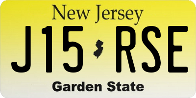 NJ license plate J15RSE