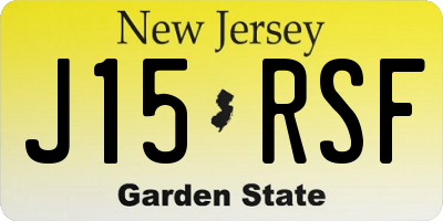 NJ license plate J15RSF