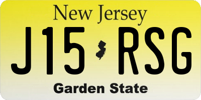 NJ license plate J15RSG