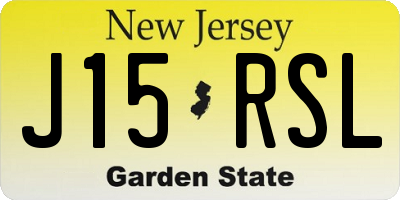NJ license plate J15RSL