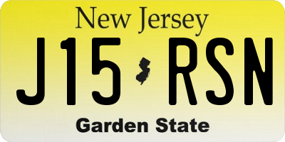 NJ license plate J15RSN