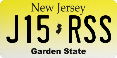 NJ license plate J15RSS