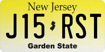 NJ license plate J15RST