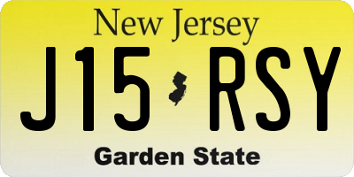 NJ license plate J15RSY