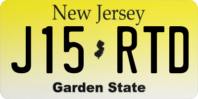 NJ license plate J15RTD