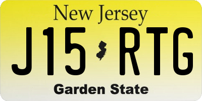 NJ license plate J15RTG
