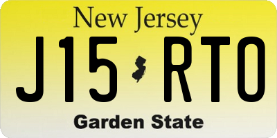 NJ license plate J15RTO