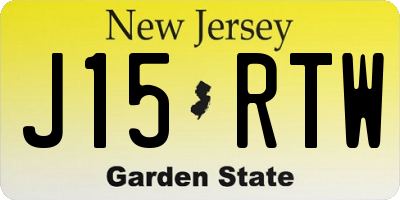 NJ license plate J15RTW