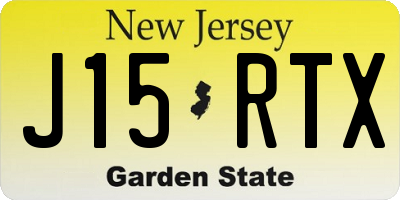 NJ license plate J15RTX