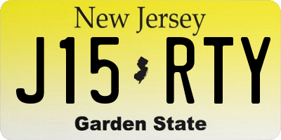 NJ license plate J15RTY