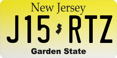 NJ license plate J15RTZ