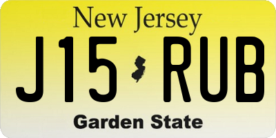 NJ license plate J15RUB