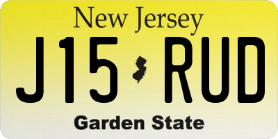NJ license plate J15RUD