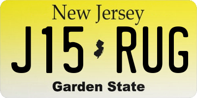 NJ license plate J15RUG