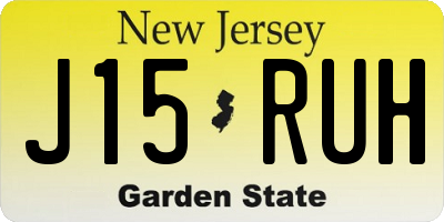 NJ license plate J15RUH