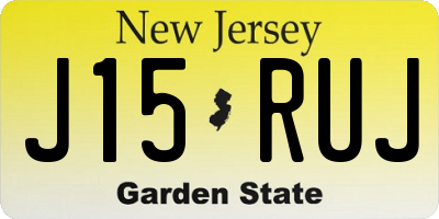 NJ license plate J15RUJ