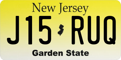 NJ license plate J15RUQ