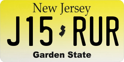 NJ license plate J15RUR