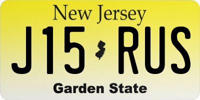 NJ license plate J15RUS