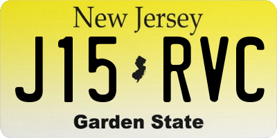 NJ license plate J15RVC