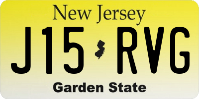 NJ license plate J15RVG
