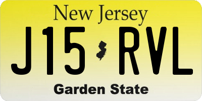 NJ license plate J15RVL