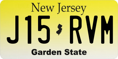 NJ license plate J15RVM