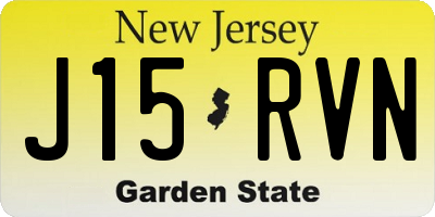 NJ license plate J15RVN